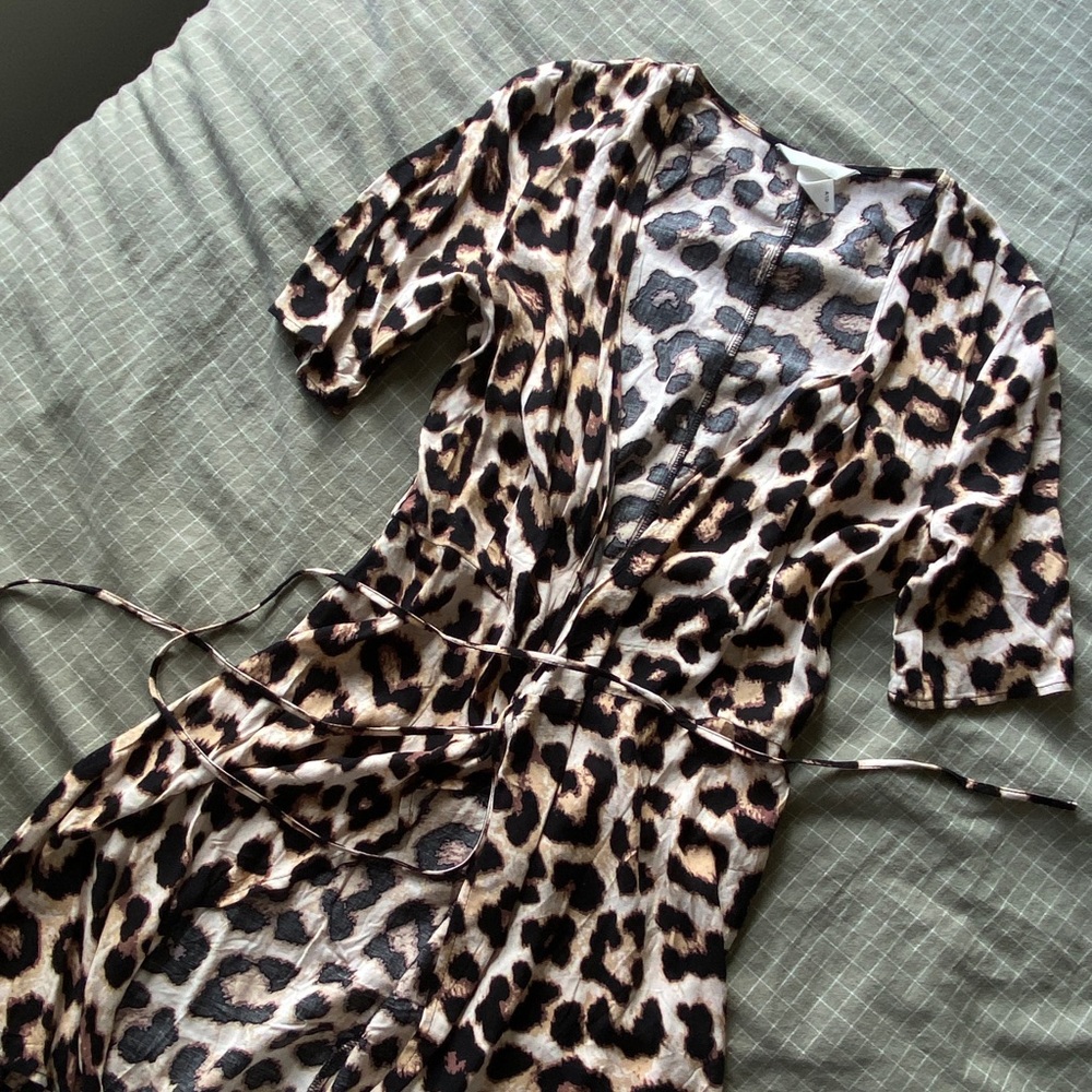 H&M Robe Dress Leopard Print